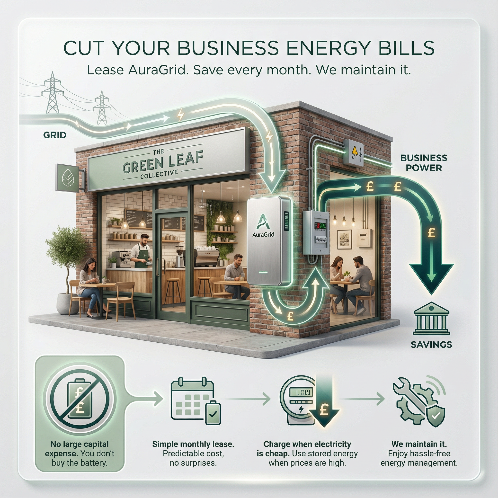 AuraGrid business energy bill optimisation visual